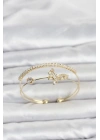 Mey İthalat® Pirinç Gold Renk Kelebek Model Kadın Bileklik