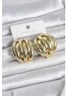 Mey İthalat® Pirinç Gold Renk Vintage Kadın Küpe