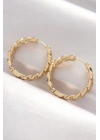 Mey İthalat® Pirinç Gold Renk Zincir Model Halka Küpe