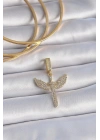 Mey İthalat® Pirinç Gold Renk Zirkon Taşlı Mikail Model Ajda Charm