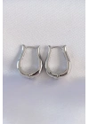 Mey İthalat® Pirinç Gümüş Renk İçi Boş Gül Küpe