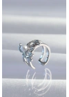 Mey İthalat® Pirinç Gümüş Renk İncili Ahtapot Earcuff Küpe