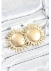 Mey İthalat® Pirinç Güneş Model Gold Renk Kadın Küpe