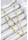Mey İthalat® Pirinç Zirkon Taşlı Kalp Model Gold Renk Y Kolye