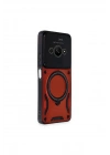 Mey İthalat®   Poco C61 Kılıf Joy Lens Standlı Kapak - Kırmızı