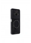 Mey İthalat®   Poco C61 Kılıf Joy Lens Standlı Kapak - Siyah