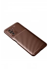 Mey İthalat®   Poco F3 Kılıf Auto Focus Karbon Kapak - Kahverengi