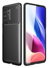 Mey İthalat®   Poco F3 Kılıf Auto Focus Karbon Kapak - Siyah