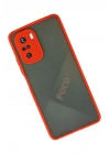 Mey İthalat®   Poco F3 Kılıf Montreal Silikon Kapak - Kırmızı