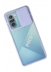 Mey İthalat®   Poco F3 Kılıf Palm Buzlu Kamera Sürgülü Silikon - Lila