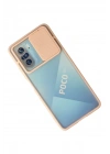 Mey İthalat®   Poco F3 Kılıf Palm Buzlu Kamera Sürgülü Silikon - Pembe