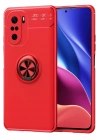 Mey İthalat®   Poco F3 Kılıf Range Yüzüklü Silikon - Kırmızı