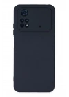 Mey İthalat®   Poco M4 Pro 4G Kılıf Nano içi Kadife Silikon - Lacivert