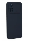 Mey İthalat®   Poco M4 Pro 4G Kılıf Nano içi Kadife Silikon - Lacivert
