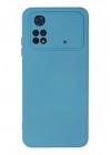 Mey İthalat®   Poco M4 Pro 4G Kılıf Nano içi Kadife Silikon - Mavi