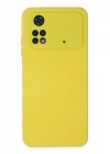 Mey İthalat®   Poco M4 Pro 4G Kılıf Nano içi Kadife Silikon - Sarı