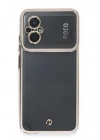 Mey İthalat®   Poco M5 Kılıf Liva Lens Silikon - Beyaz