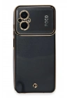 Mey İthalat®   Poco M5 Kılıf Liva Lens Silikon - Siyah