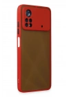 Mey İthalat®   Poco X4 Pro 5G Kılıf Montreal Silikon Kapak - Kırmızı