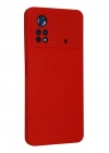 Mey İthalat®   Poco X4 Pro 5G Kılıf Nano içi Kadife Silikon - Kırmızı