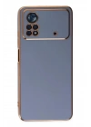 Mey İthalat®   Poco X4 Pro 5G Kılıf Volet Silikon - Mavi