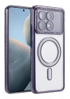 Mey İthalat®   Poco X6 Pro Joke Simli Magneticsafe Kılıf - Derin Mor