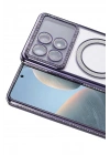 Mey İthalat®   Poco X6 Pro Joke Simli Magneticsafe Kılıf - Derin Mor