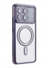 Mey İthalat®   Poco X6 Pro Joke Simli Magneticsafe Kılıf - Derin Mor