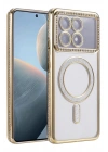 Mey İthalat®   Poco X6 Pro Joke Simli Magneticsafe Kılıf - Gold