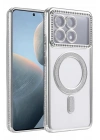 Mey İthalat®   Poco X6 Pro Joke Simli Magneticsafe Kılıf - Gümüş