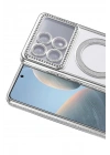 Mey İthalat®   Poco X6 Pro Joke Simli Magneticsafe Kılıf - Gümüş