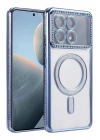 Mey İthalat®   Poco X6 Pro Joke Simli Magneticsafe Kılıf - Mavi