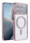 Mey İthalat®   Poco X6 Pro Joke Simli Magneticsafe Kılıf - Pembe