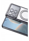 Mey İthalat®   Poco X6 Pro Joke Simli Magneticsafe Kılıf - Siyah