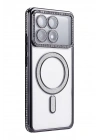 Mey İthalat®   Poco X6 Pro Joke Simli Magneticsafe Kılıf - Siyah