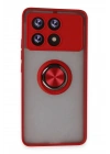 Mey İthalat®   Poco X6 Pro Kılıf Montreal Yüzüklü Silikon Kapak - Kırmızı
