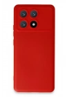 Mey İthalat®   Poco X6 Pro Kılıf Nano içi Kadife Silikon - Kırmızı