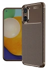 Mey İthalat®   Poco X7 Pro Kılıf Auto Focus Karbon Kapak - Kahverengi