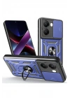 Mey İthalat®   Poco X7 Pro Kılıf Pars Lens Yüzüklü Silikon - Lacivert