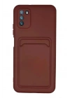 Mey İthalat®   Pocophone M3 Kılıf Kelvin Kartvizitli Silikon - Bordo