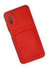 Mey İthalat®   Pocophone M3 Kılıf Kelvin Kartvizitli Silikon - Kırmızı