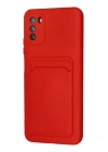Mey İthalat®   Pocophone M3 Kılıf Kelvin Kartvizitli Silikon - Kırmızı