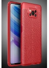 Mey İthalat®   Pocophone X3 Kılıf Auto Focus Kapak - Kırmızı
