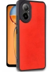 Mey İthalat®  Realme 12 Lite Kılıf Aras Deri Kapak - Kırmızı