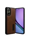 Mey İthalat®  Realme 12 Lite Kılıf Sara Kartvizitli Deri Kılıf - Taba