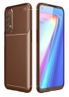 Mey İthalat®  Realme 7 Kılıf Auto Focus Karbon Kapak - Kahverengi