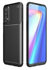 Mey İthalat®  Realme 7 Kılıf Auto Focus Karbon Kapak - Siyah