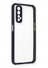 Mey İthalat®  Realme 7 Kılıf Miami Şeffaf Silikon - Lacivert