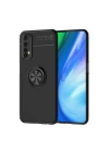 Mey İthalat®  Realme 7 Kılıf Range Yüzüklü Silikon - Siyah