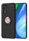 Mey İthalat®  Realme 7 Kılıf Range Yüzüklü Silikon - Siyah-Gold